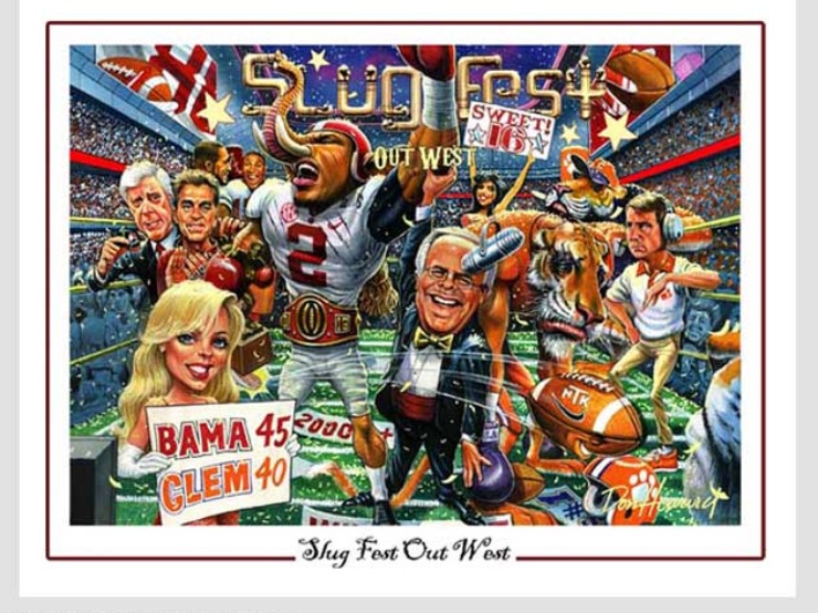 Alabama 2015 Championship Poster Slug fest out west Don Howard Sports Poster