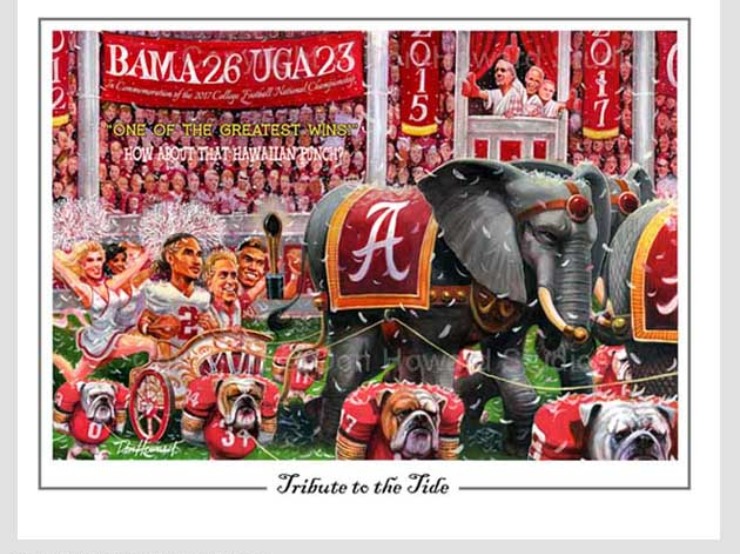 Alabama 2017 Championship Poster Don Howard's Tribute to the Tide