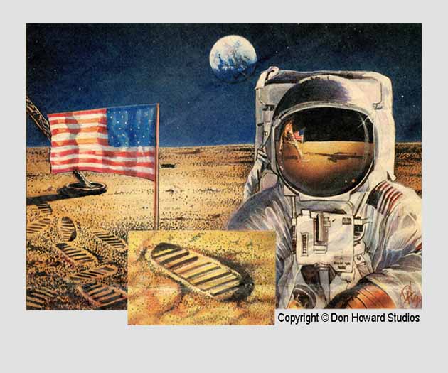 Commemorative print in celebration of the Lunar landing from Don Howard