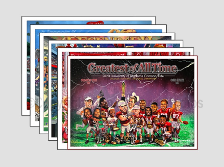 Alabama Championship Posters Six Alabama SEC Championship Sports Posters
